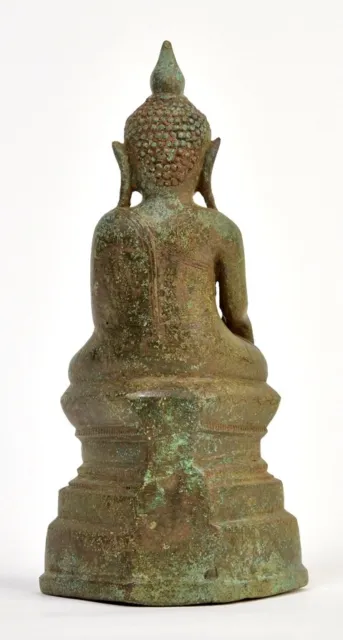 16th Century, Shan, Antique Burmese Bronze Seated Buddha 8