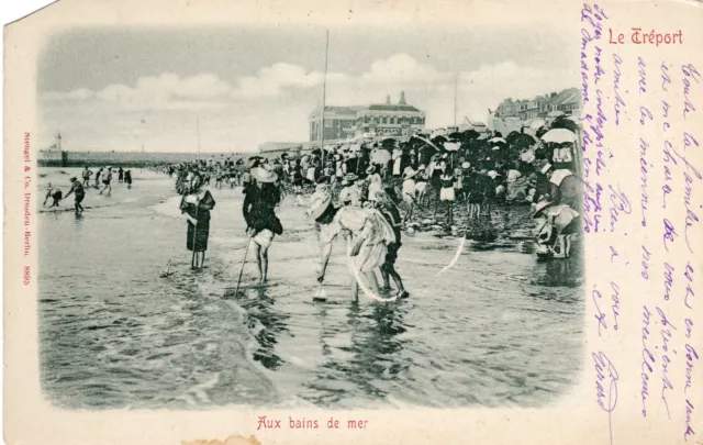 Le Tréport - Aux bains de mer - Enfant sur la plage, filets