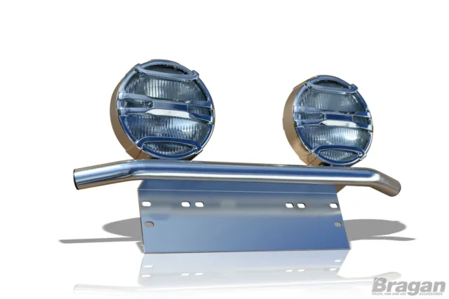 Universal Light Bar + Chrome Lamps For Number Plate