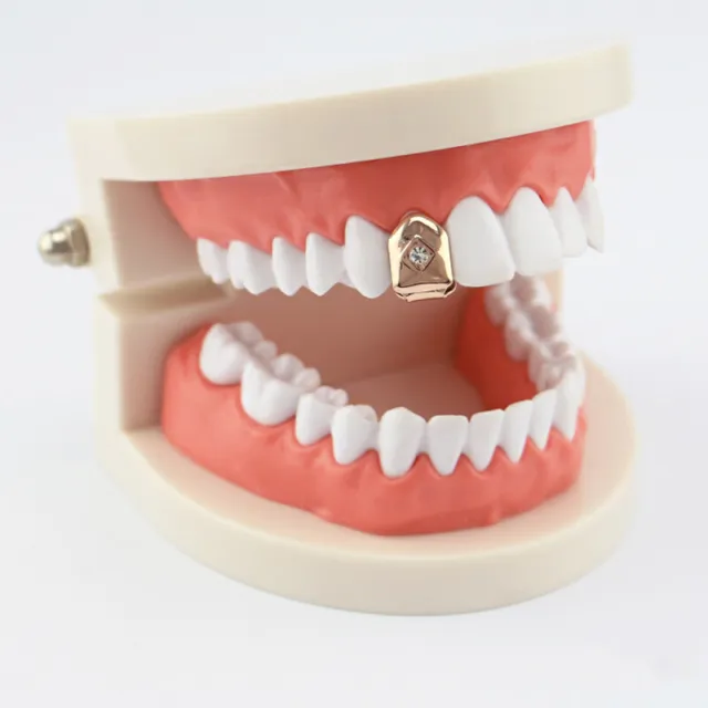 Cz Single Tooth Grill Cap Grillz Teeth mold Gold Plated Hip Hop 14K New