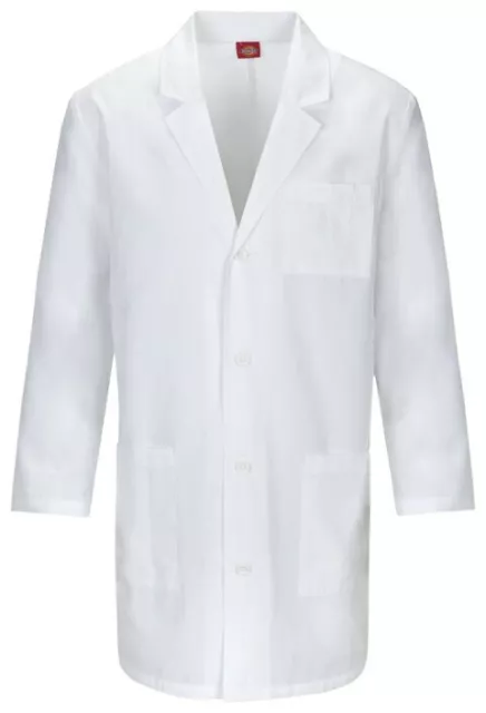 Dickies Unisex Scrubs 37" Lab Coat DWHZ 83402 White NWT