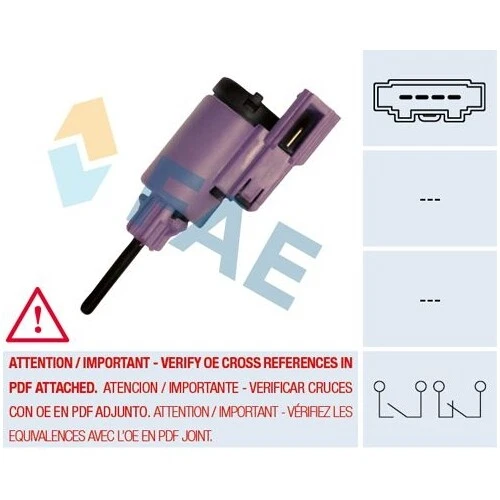 Interrupteur De Feux Stop FAE 25140 - Compatible Mercedes, MAN, Steyr - Remplacement D'Origine