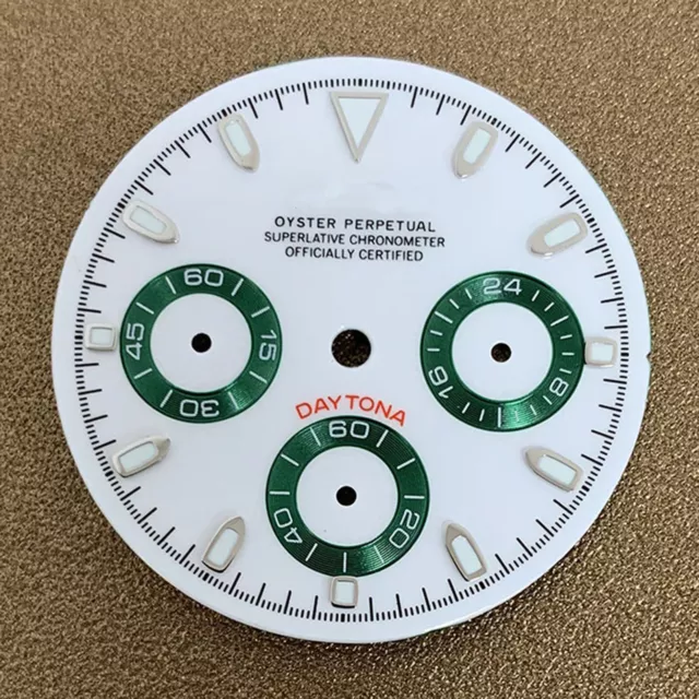 29.5MM Watch Dial Green Luminous Sunburst Dial Watch for VK63 Quartz Movement