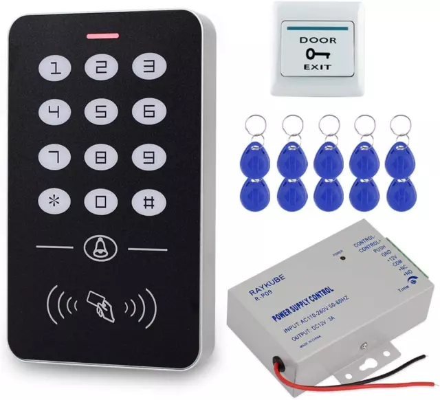 Kit Sistema Controllo Accessi Tastiera RFID 125Khz + Controller Alimentazione DC