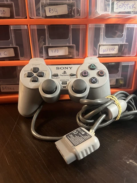 Manette dualshock grise jaunis Playstation 2 PS1 Sony SCPH-1200 #B45-2