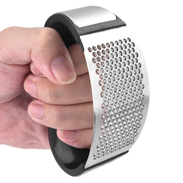 STAINLESS STEEL KITCHEN Garlic Press Crusher Rocking Mincer Manual ...