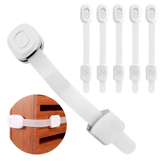 6pcs Toilet Seat Drawers Baby Proofing Easy Install Cupboard Lock With Adhesive