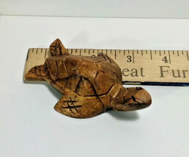 Small Hard Wood Turtle, Hand Carved, Made in Bali, Indonesia - Longevity - New