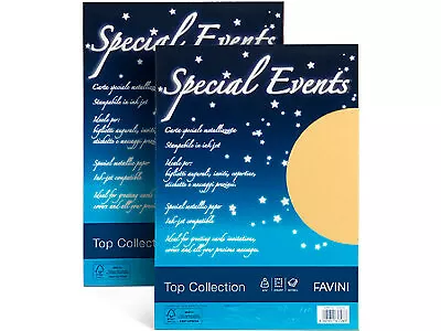 FAVINI Carta per Inviti SPECIAL EVENTS A4 Colorata ORO Brillante 250Gr 10 Fogli