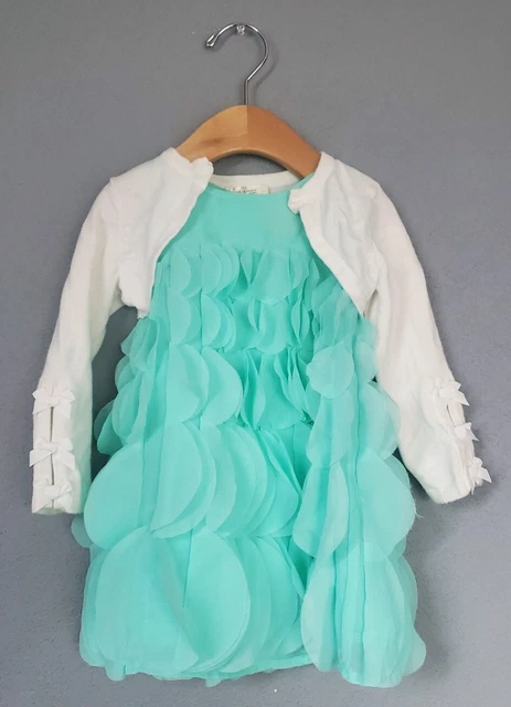 Baby Girl Party Dress And Shrug, Size 18 Months, Turquoise Ruffles, 2 Pcs