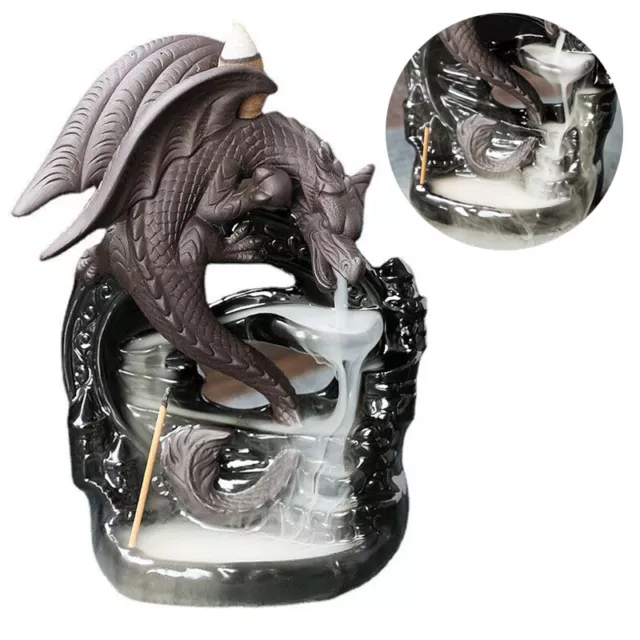 Ceramic Waterfall Backflow Pterosaur Incense Stick Dragon Holder Incense Burner