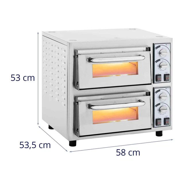 Four à pizza électrique 2 chambres 4400 W Ø 35 cm minuterie 30 min 5