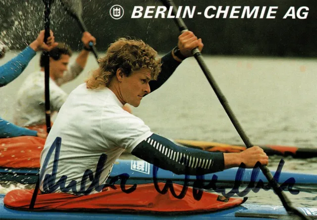Autogramm † André Wohllebe original Olympiasieger 1992 Kanu Vierer-Kajak