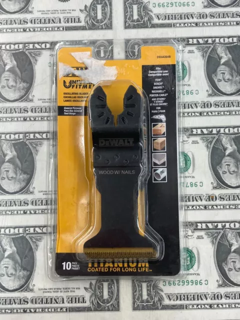 DeWalt DWA4204B Wide Titanium Oscillating Wood W/ Nails Blade - 10 Pack