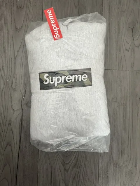 SUPREME Box Logo Ash Grey Hoodie Size Small FW23 |In Hand | Receipt Available
