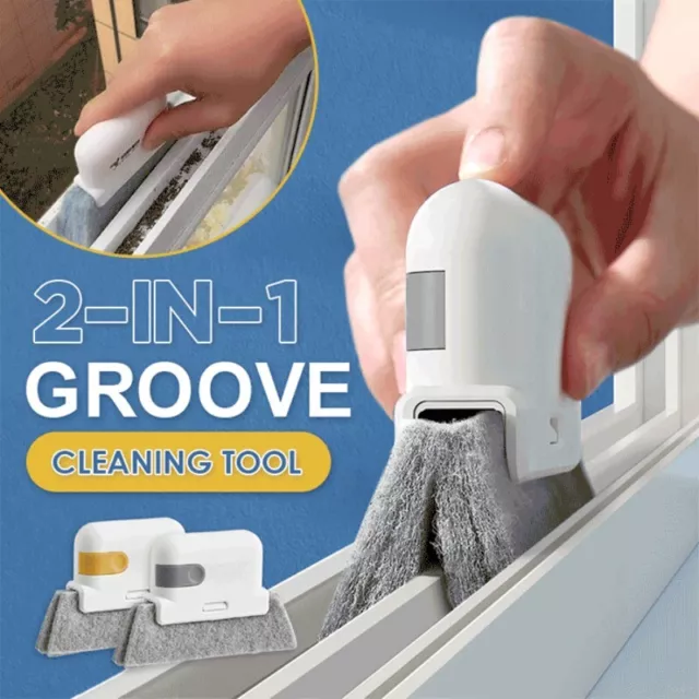 2-in-1 Handheld Scrubber Brush for Window Frame and Crack Cleaning Home Accessor