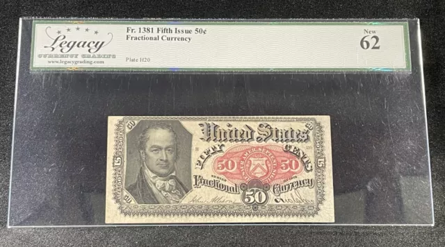 Fifth Issue 50c Fractional Note Fifty Cent FR 1381 Legacy Currency New 62