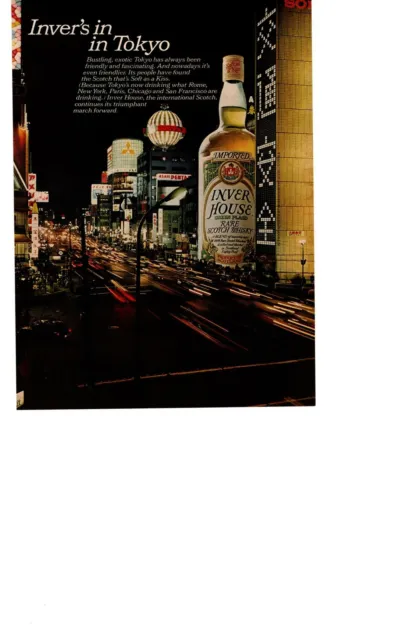 1976 Inver House Scotch Whisky Tokyo Japan Busy Street Asahi Pentax Print Ad