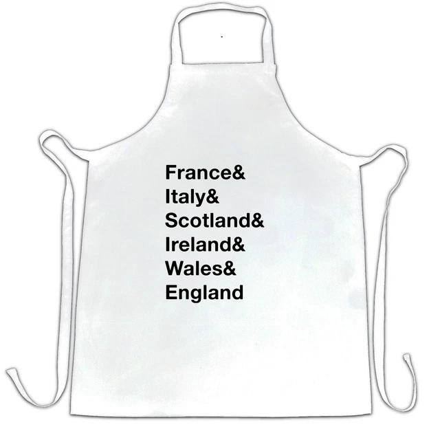 The Six Nations Chef's Apron France, Italy, Scotland Ireland, Wales, England