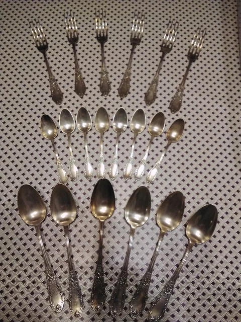 Ancienne Ménagère 51 Pièces En Métal Argenté - Poinçons Achille Princet