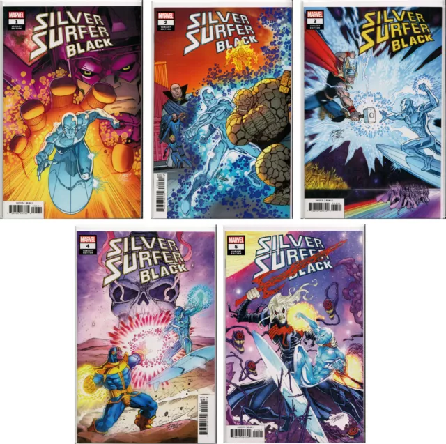 SILVER SURFER: BLACK #1,2,3,4,5 RON LIM VARIANT COVER SET ~ Marvel Comics
