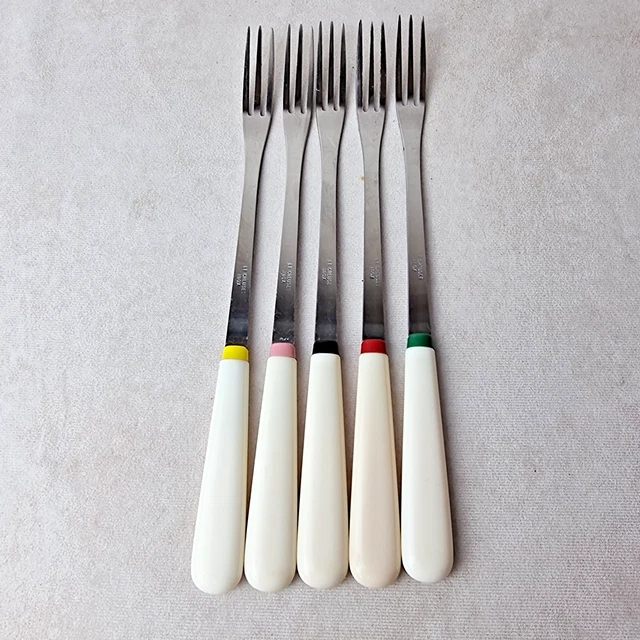 Lot De 12 Fourchettes à Fondue – 6 Piques Le Creuset + 6 Génériques, Longueur 5 Cm