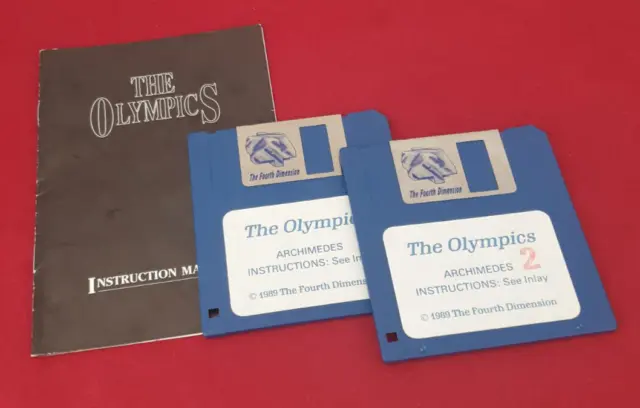 Le Jeux Olympiques Logiciel Et Manuel Par 4th Dimension 1989 pour Acorn Risc OS
