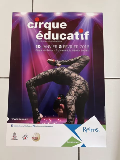 Affiche original Cirque Éducatif  Ville De Reims 2016