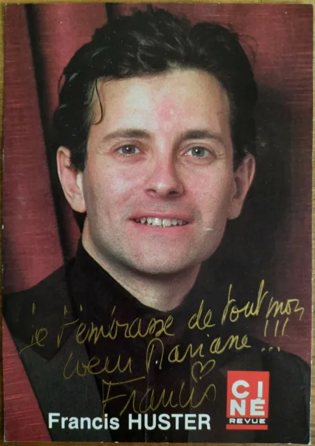 Francis Huster autographe au feutre doré sur carte postale vers 1980