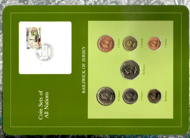 Coin Sets of All Nations Jersey 1984-1985 UNC £1 1985 St Clement 25K Mint
