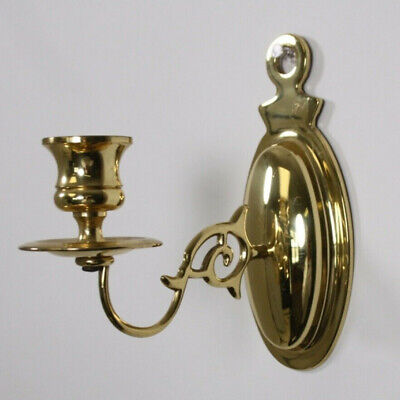 Cast Brass Vtg  6" Wall Candle Sconce Holder Hang Classic Antique Style