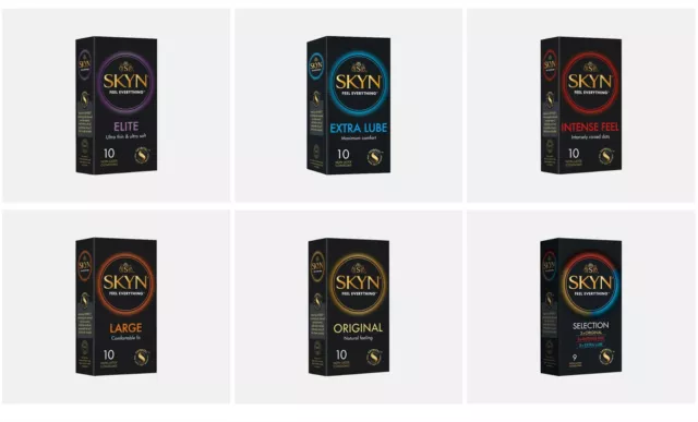 Skyn Condoms - Elite Ultra Thin, Extra Lube, Intense, Large, Original - Multibuy