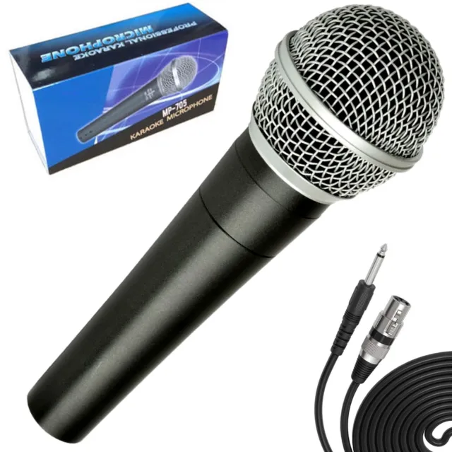 Professional Dynamic Karaoke Vocal Microphone with 5m XLR-JACK Cable. Metal Body