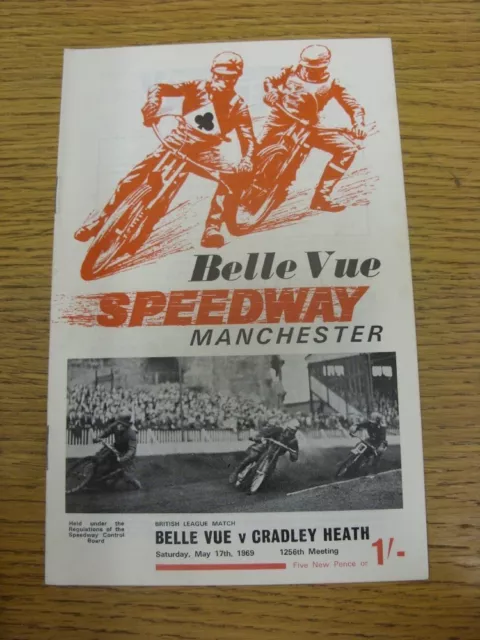 17/05/1969 Speedway Programme: Belle Vue v Cradley Heath (scores/results noted).