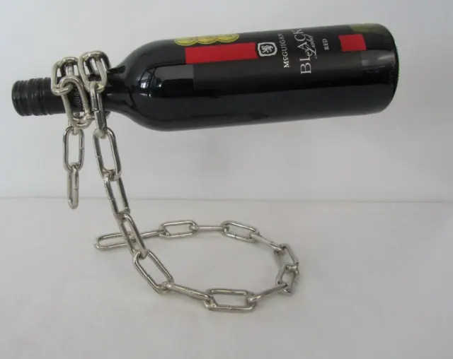 Magic Suspension Metal Chain Wine Bottle Holder Floating Illusion Home Decor