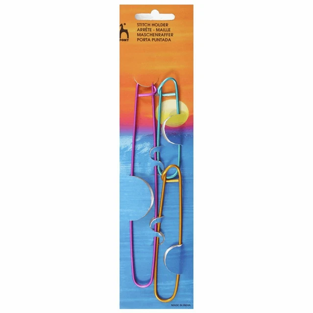Accesorio de punto multicolor con soporte de puntada de pony - 3 tamaños surtidos