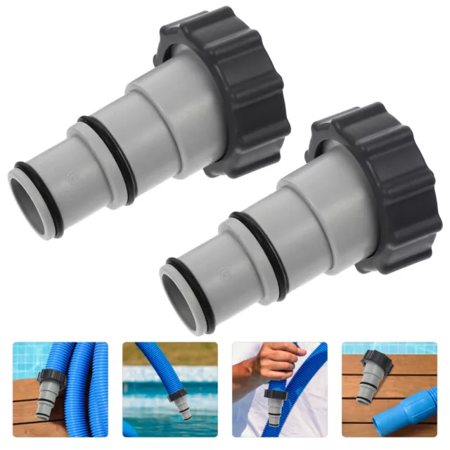 2 Pcs Pool Hose Connector Swimming Accessories Tools Threading Component