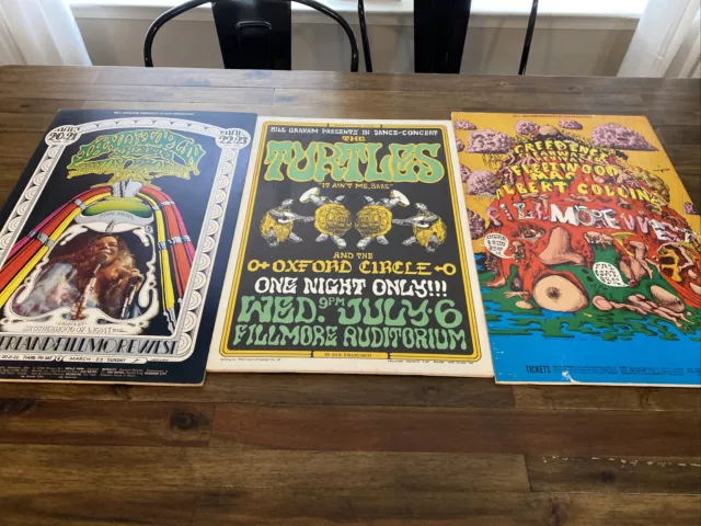 Turtles Fleetwood Mac Janis Joplin Bill Graham Fillmore Concert Posters Vintage