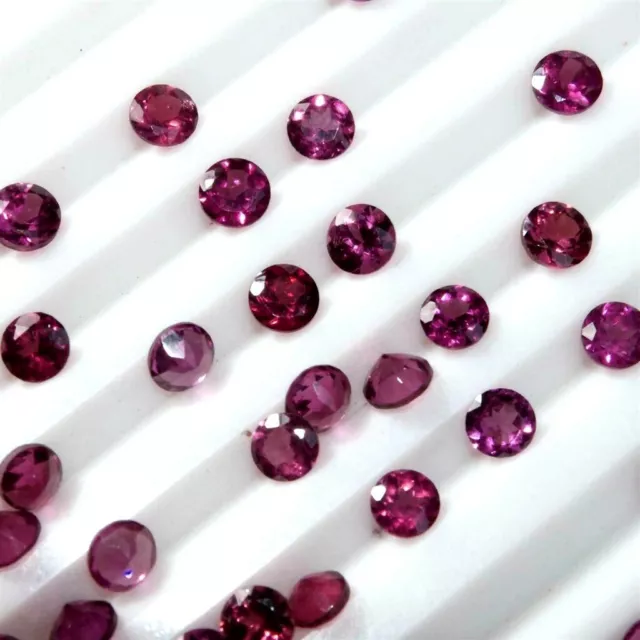 Vente en Lot 3.5mm Pour 4.5mm Rond Facette Grenade Rhodolite Libre Calibré Gems