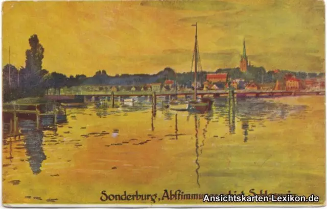 Sonderburg Sønderborg Panorama (Künstlerkarte - Abstimmungsgebiet) 1930 2