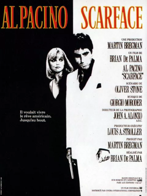 SCARFACE - Affiche de Cinéma - Poster du Film - Al Pacino, Brian De Palma