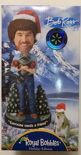 Bob Ross Bobble Head Holiday Friends Christmas Royal Bobbles Collectible 2021