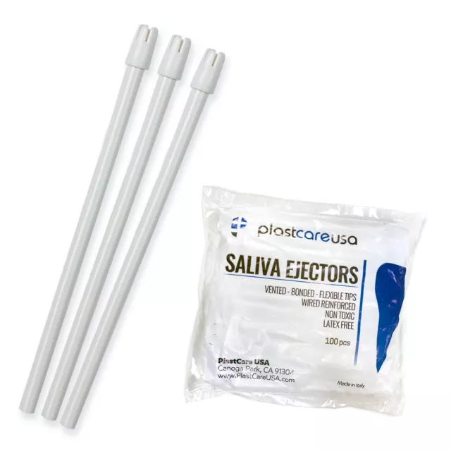 200 (2 Bag) Saliva Ejectors Ejector White Dental Disposable Suction Tips