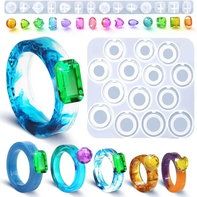12pcs Colorful Wide Thick Dome Knuckle Finger Joint Rings Vintage Resin  Rings - Walmart.com