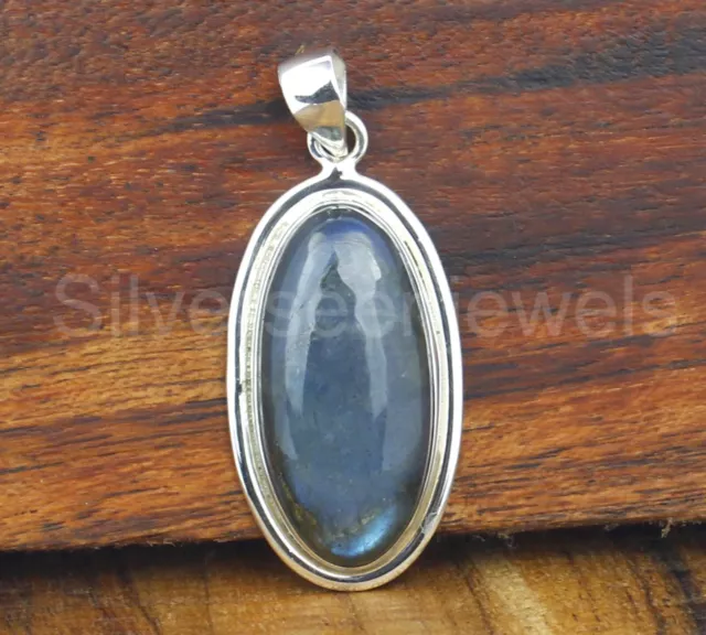 Blue Labradorite Gemstone Handmade Gift Jewelry Pendant Oval Shape Pendant