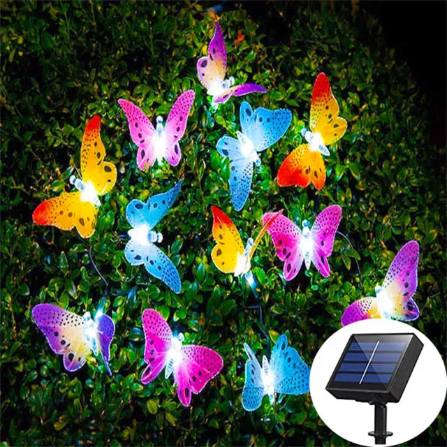 12M / 100 LED Solar String Lights Fairy Outdoor Garden Party Decor Bee Butterfly 2