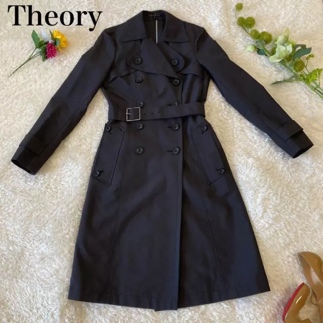 Theory Trench Spring Coat Black