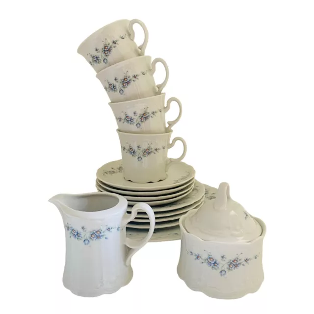 15 Piece Afternoon Tea Set Seltmann Weiden Julia West Germany White Blue Vintage