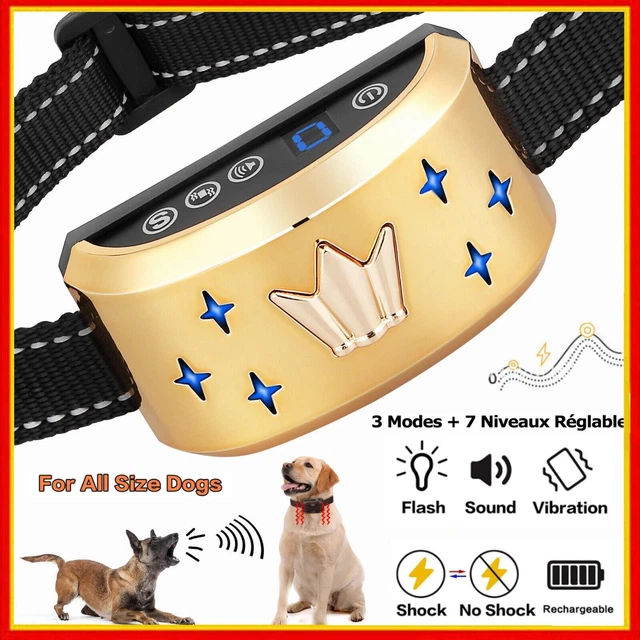 LED Ton Vibration Star Antibell Perros Collar Collar Educativo Entrenador remoto