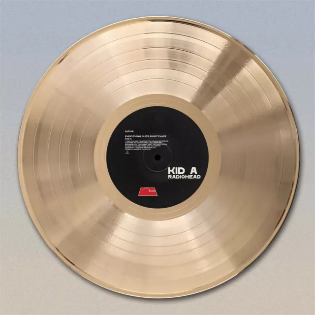 Radiohead  "Kid A" Gold or Platinum LP Wall Art.